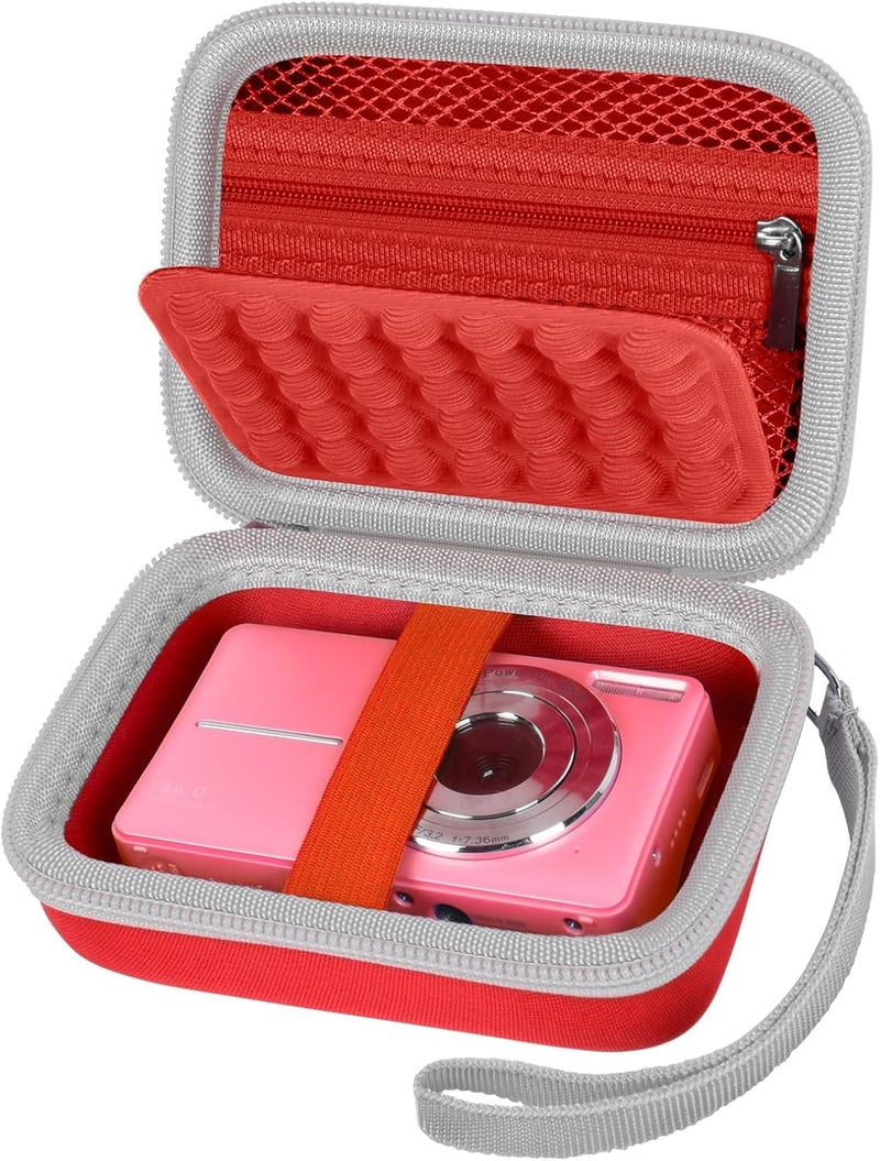 Grapsa Digital Camera Case for CAMKORY/for Kodak Pixpro/for VAHOIALD/for Sony DSCW800 830/ for Canon PowerShot 180 190. Kids Vlogging Cameras Storage Holder for Accessories (Box Only)-Red - Image 1